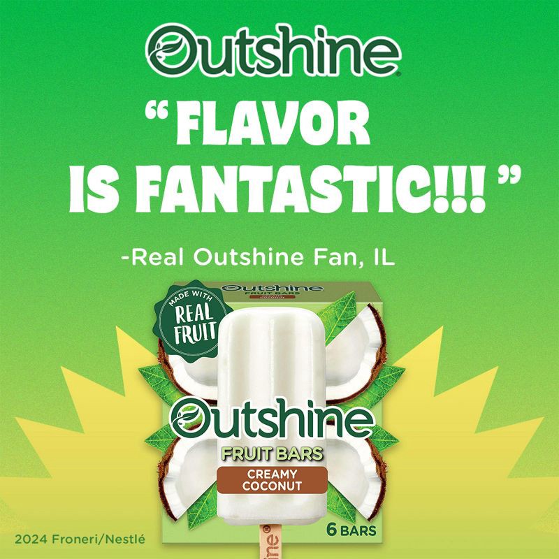 slide 4 of 13, Outshine Coconut Frozen Fruit Bar - 6ct, 6 ct