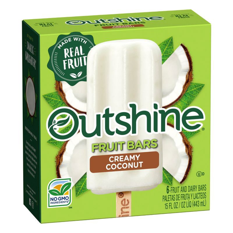 slide 8 of 9, Outshine Coconut Frozen Fruit Bar - 6ct, 6 ct