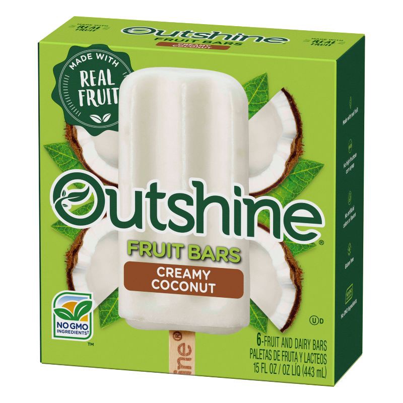 slide 8 of 13, Outshine Coconut Frozen Fruit Bar - 6ct, 6 ct