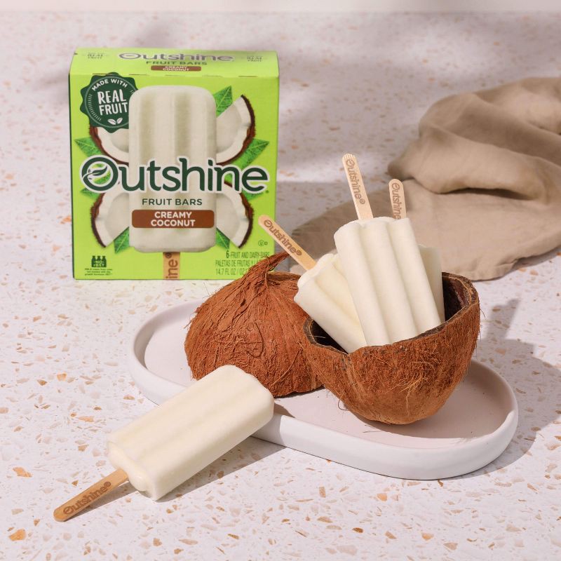 slide 6 of 13, Outshine Coconut Frozen Fruit Bar - 6ct, 6 ct