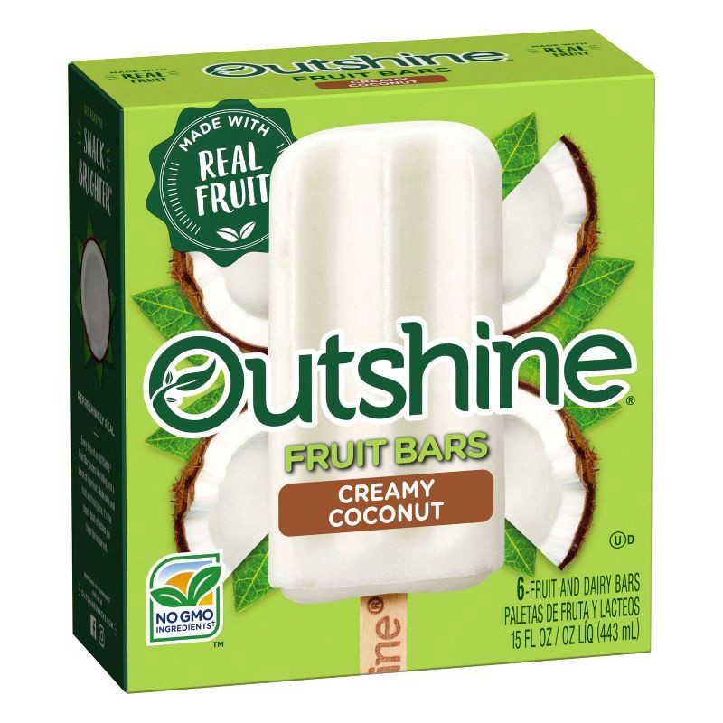 slide 9 of 13, Outshine Coconut Frozen Fruit Bar - 6ct, 6 ct