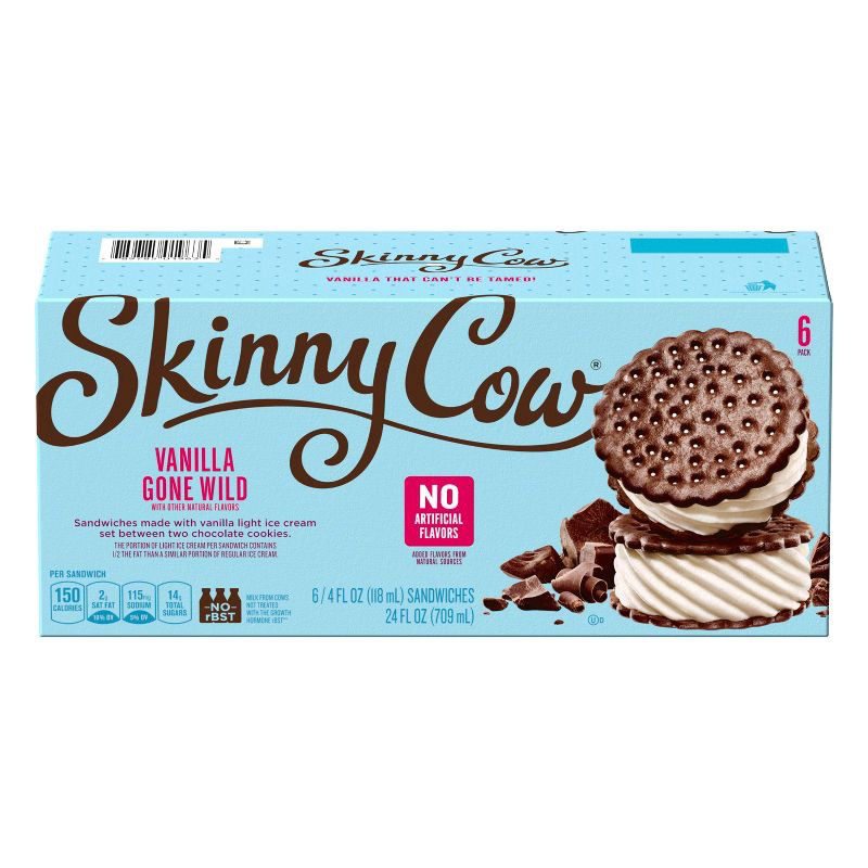 slide 2 of 8, Skinny Cow Vanilla Ice Cream Sandwich - 6pk, 6 ct