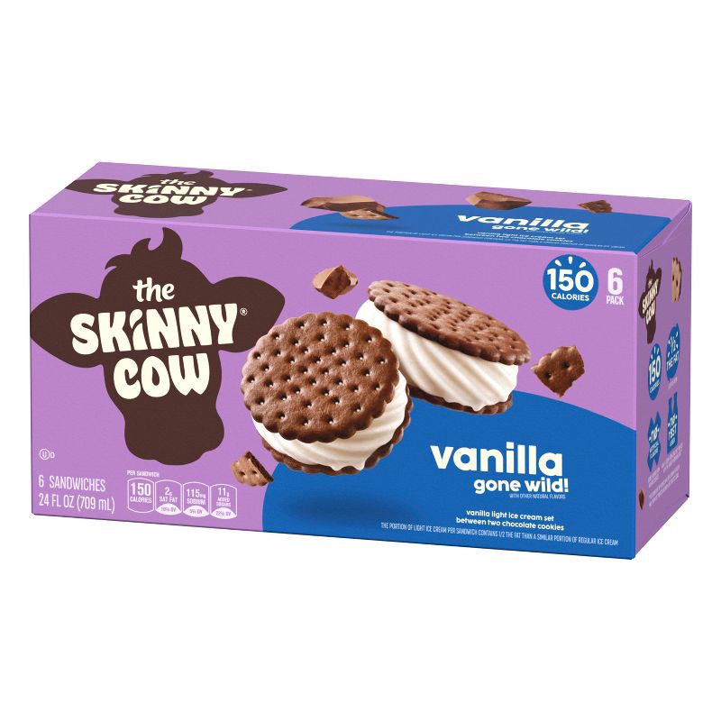 slide 3 of 8, Skinny Cow Vanilla Ice Cream Sandwich - 6pk, 6 ct