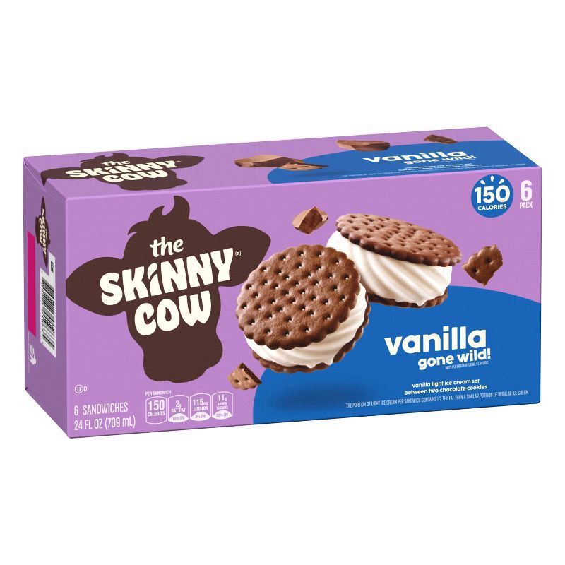 slide 4 of 8, Skinny Cow Vanilla Ice Cream Sandwich - 6pk, 6 ct