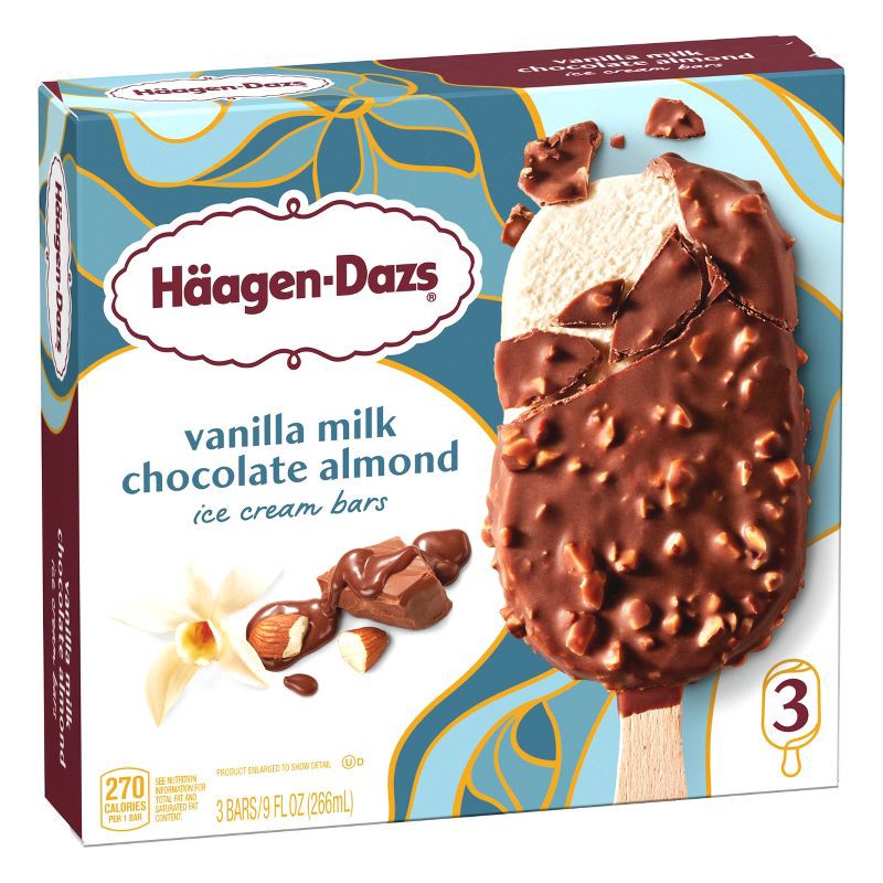 slide 4 of 15, Haagen-Dazs Haagen Dazs Vanilla & Almond Ice Cream Bar - 3pk, 3 ct