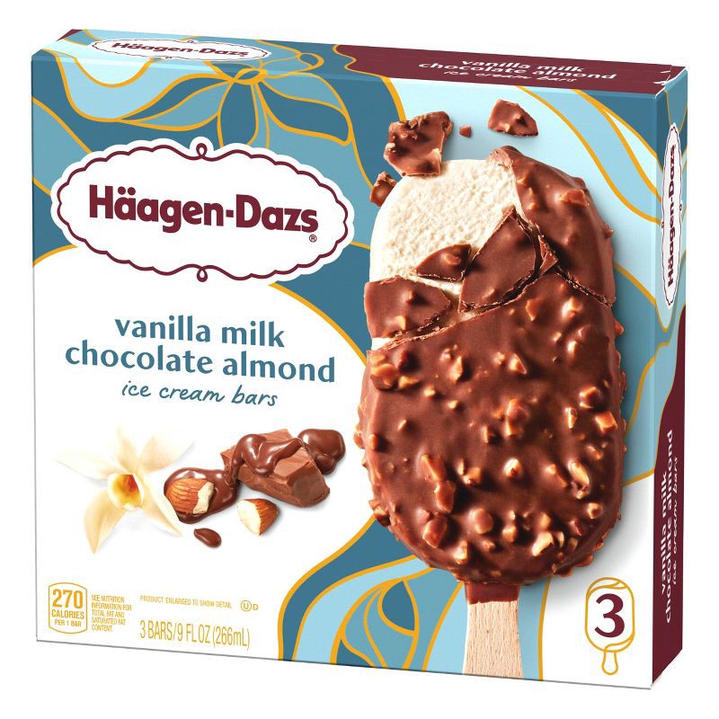 slide 5 of 15, Haagen-Dazs Haagen Dazs Vanilla & Almond Ice Cream Bar - 3pk, 3 ct