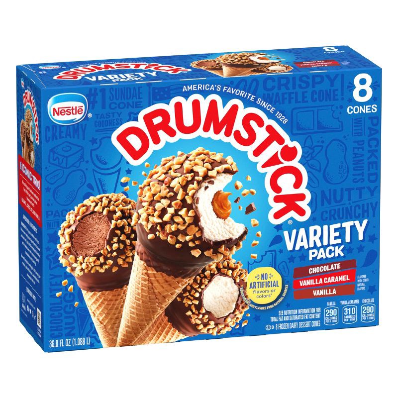 slide 4 of 12, Nestle Drumstick Variety Ice Cream Cones - 8ct, 8 ct