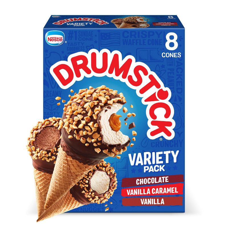 slide 1 of 10, Nestle Drumstick Variety Ice Cream Cones - 8ct, 8 ct