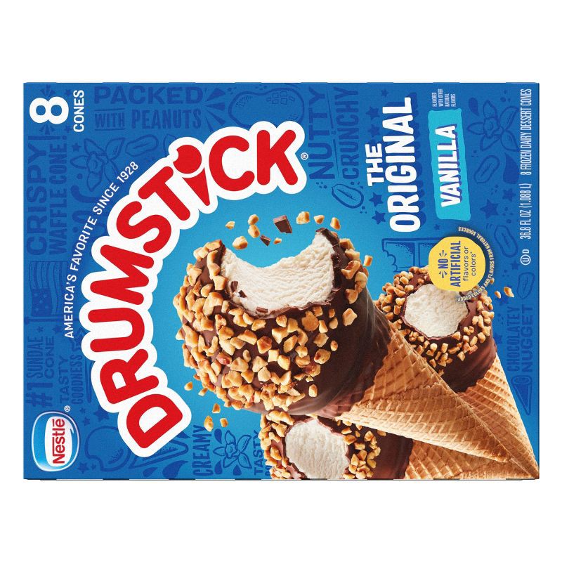 slide 3 of 13, Nestle Drumstick Vanilla Ice Cream Cone - 8ct, 8 ct