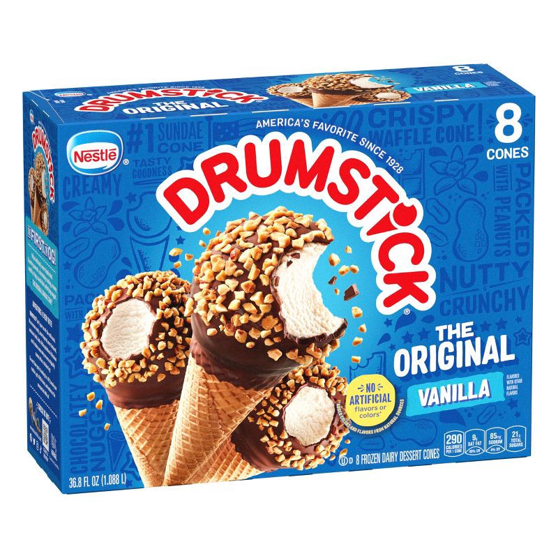 slide 4 of 13, Nestle Drumstick Vanilla Ice Cream Cone - 8ct, 8 ct