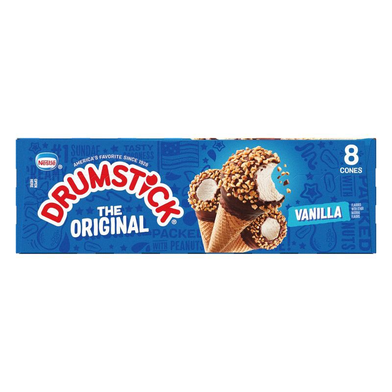 slide 8 of 13, Nestle Drumstick Vanilla Ice Cream Cone - 8ct, 8 ct