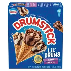 Nestle Drumstick Lil' Drums Vanilla Chocolate Ice Cream Cones - 12ct
