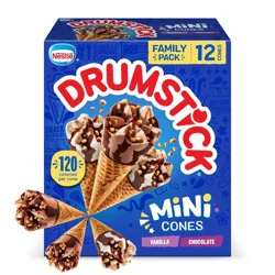 Nestle Drumstick Lil' Drums Vanilla Chocolate Ice Cream Cones - 12ct