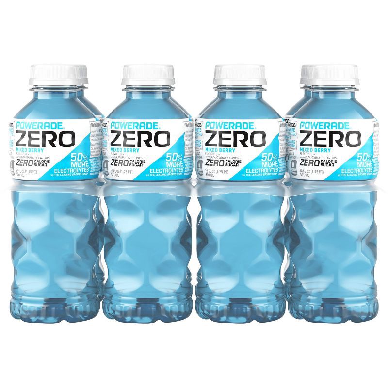 slide 1 of 6, POWERADE Zero Mixed Berry Sports Drink - 8pk/20 fl oz Bottles, 8 ct; 20 fl oz