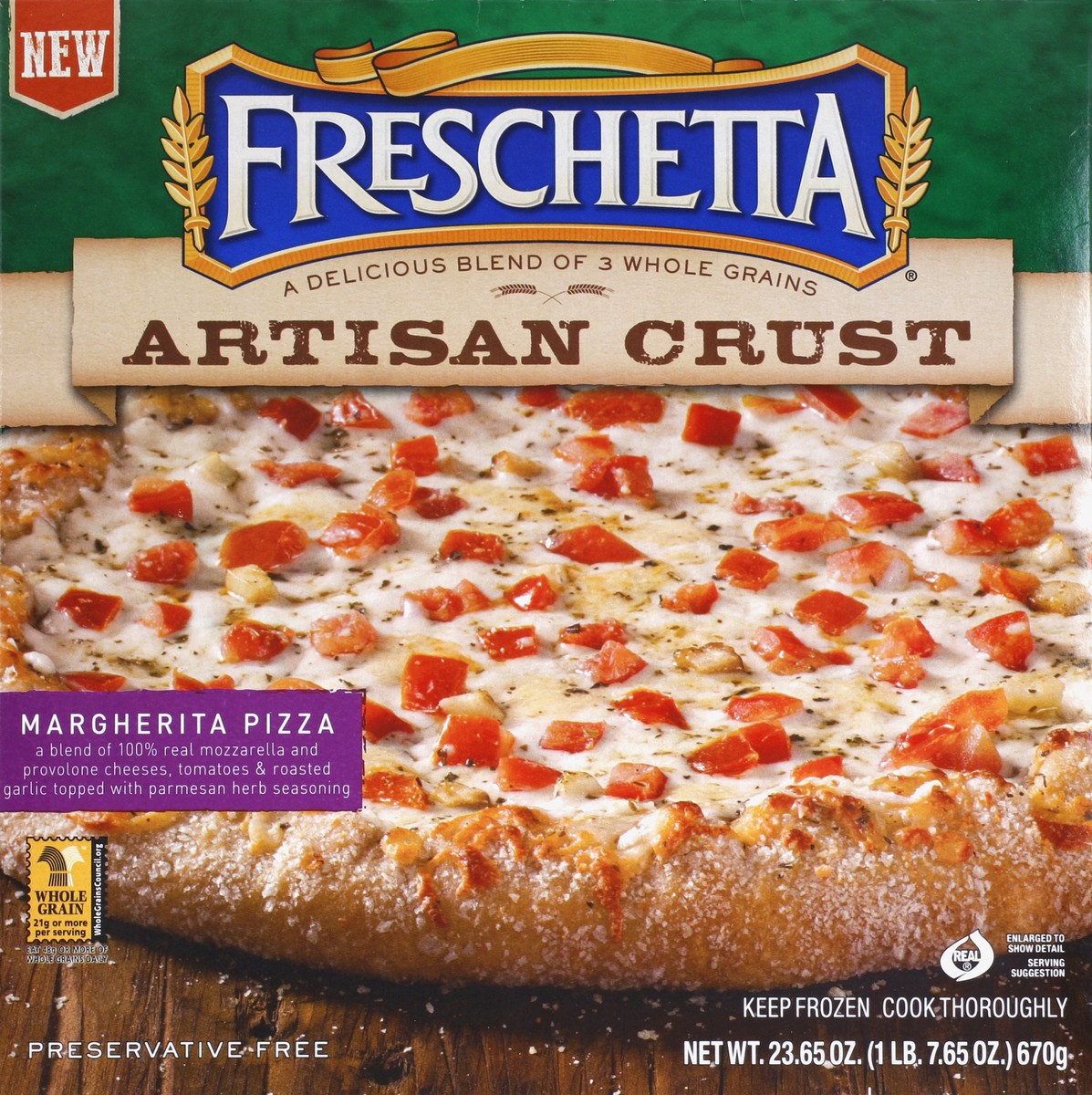 slide 3 of 4, Freschetta Artisan Crust Margherita Pizza, 23.65 oz