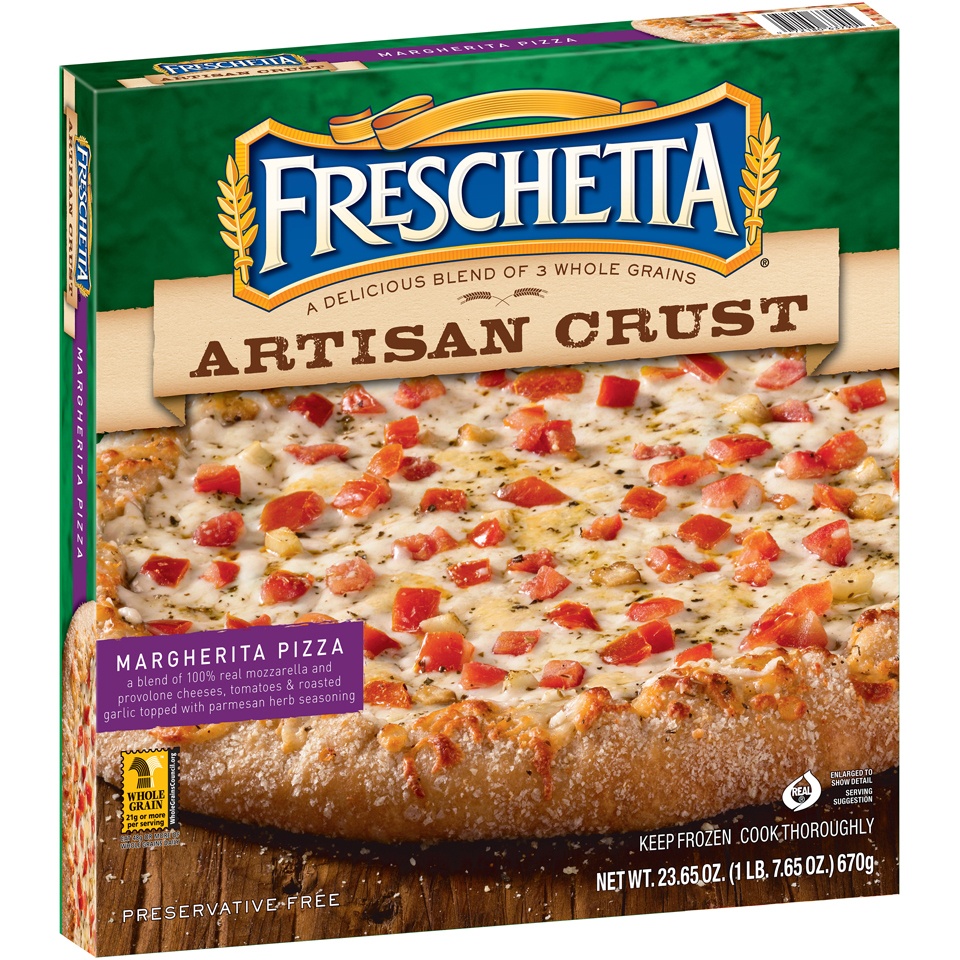 slide 1 of 4, Freschetta Artisan Crust Margherita Pizza, 23.65 oz