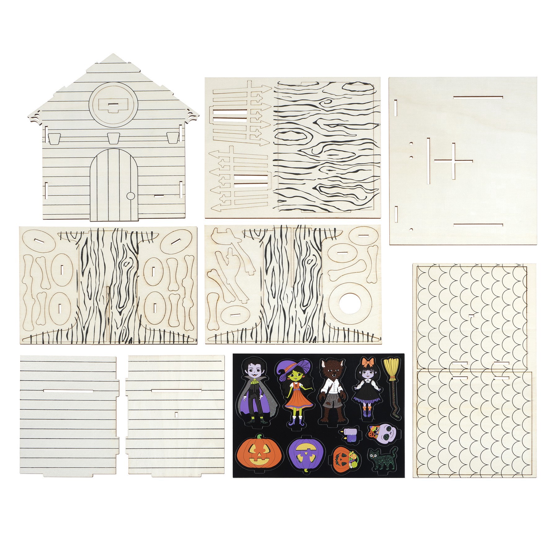 slide 4 of 4, 3d Wood Haunted Tree House Craft Kit By Creatology, 7 in x 7 in x 14 in