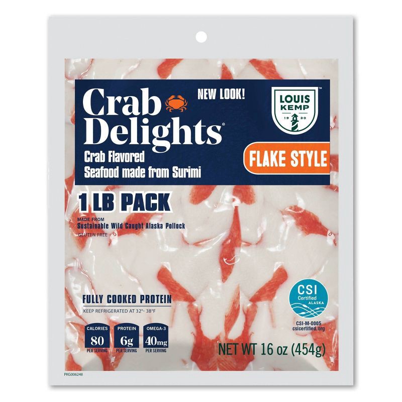 slide 1 of 4, Louis Kemp Crab Delights Imitation Crab Flake Style - 16oz, 16 oz