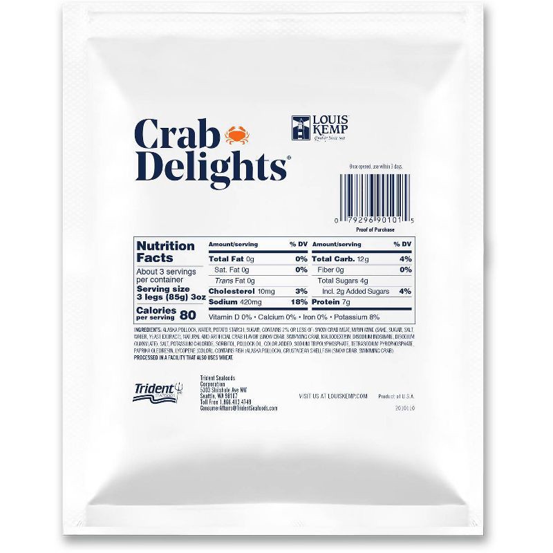 slide 2 of 4, Louis Kemp Crab Delights Imitation Crab Leg Style - 8oz, 8 oz