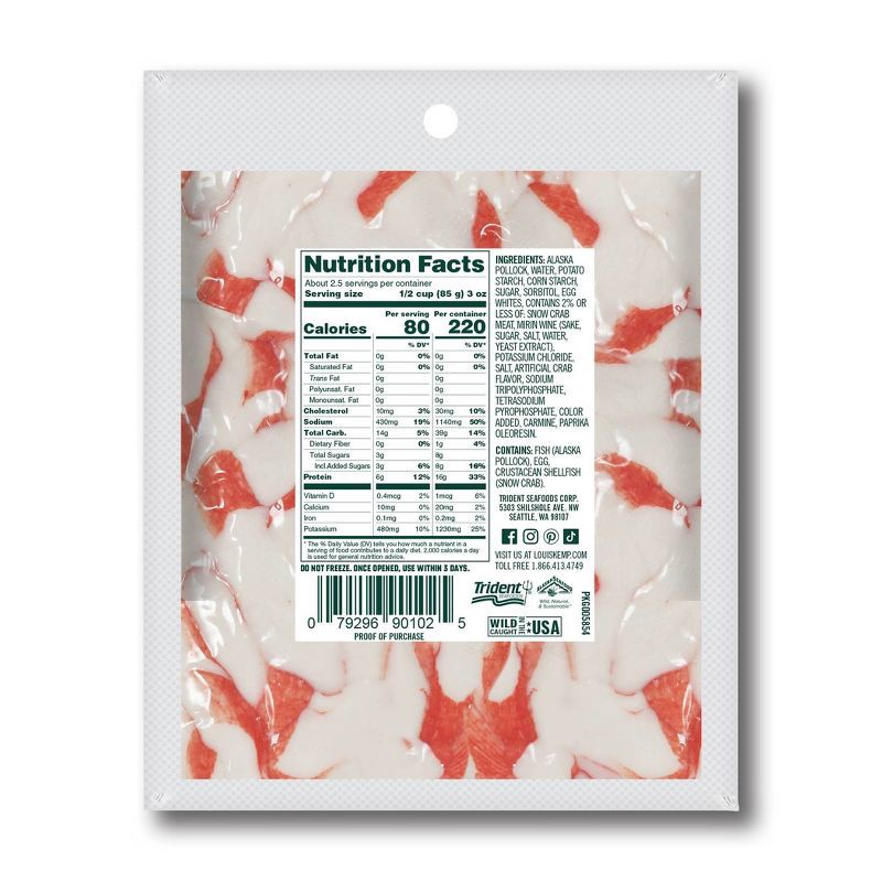 slide 2 of 3, Louis Kemp Crab Delights Imitation Crab Chunk Style - 8oz, 8 oz