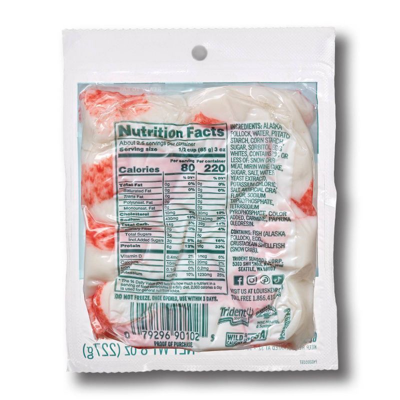 slide 2 of 3, Louis Kemp Crab Delights Imitation Crab Chunk Style - 8oz, 8 oz