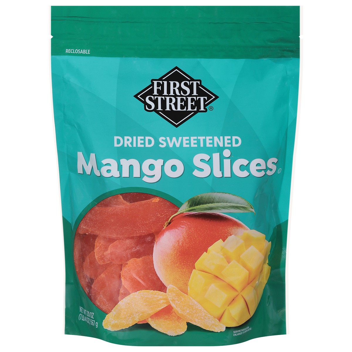 slide 1 of 13, First Street Fs Dried Sweetened Mango Slices, 20 oz
