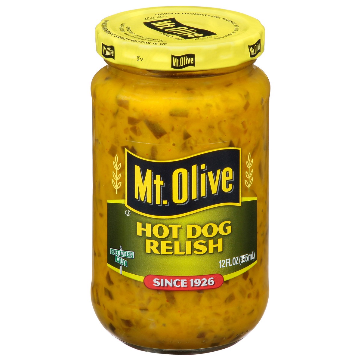 slide 13 of 13, Mt. Olive Hot Dog Relish Pickles 12 fl oz Jar, 12 fl oz