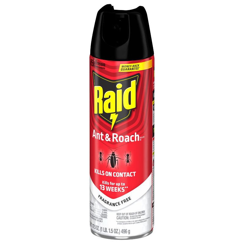slide 12 of 14, Raid Ant and Roach Killer Indoor Bug Spray - Fragrance Free - 17.5oz, 17.5 oz