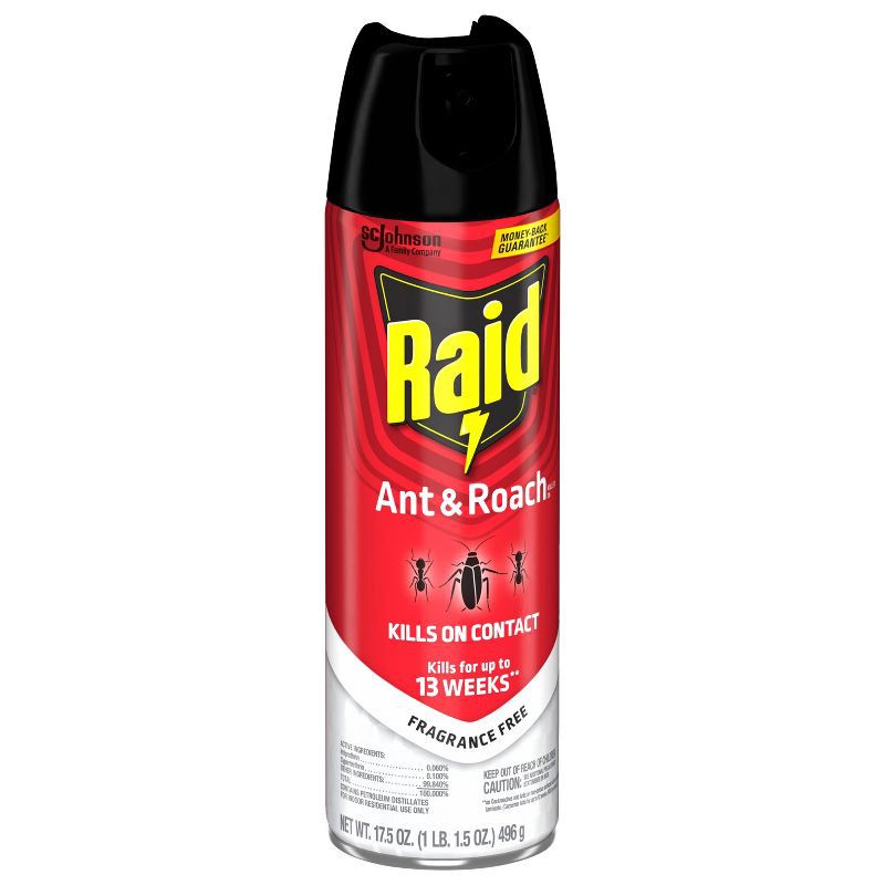 slide 13 of 14, Raid Ant and Roach Killer Indoor Bug Spray - Fragrance Free - 17.5oz, 17.5 oz