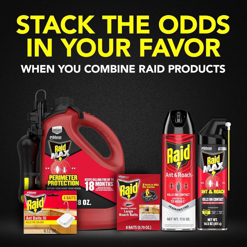 slide 11 of 14, Raid Ant and Roach Killer Indoor Bug Spray - Fragrance Free - 17.5oz, 17.5 oz
