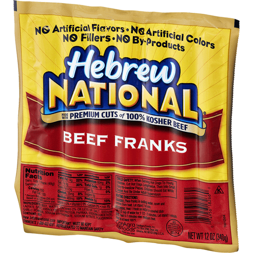 Hebrew National Beef Franks 7 ct; 12 oz Shipt