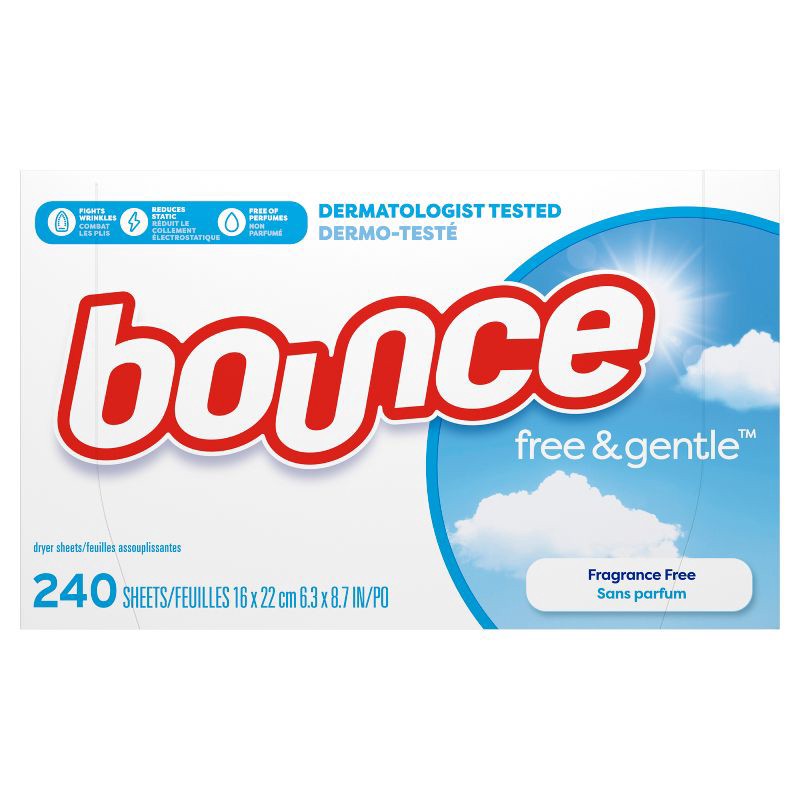 slide 2 of 17, Bounce Fabric Softener Sheets - Free & Gentle - 240ct, 240 ct