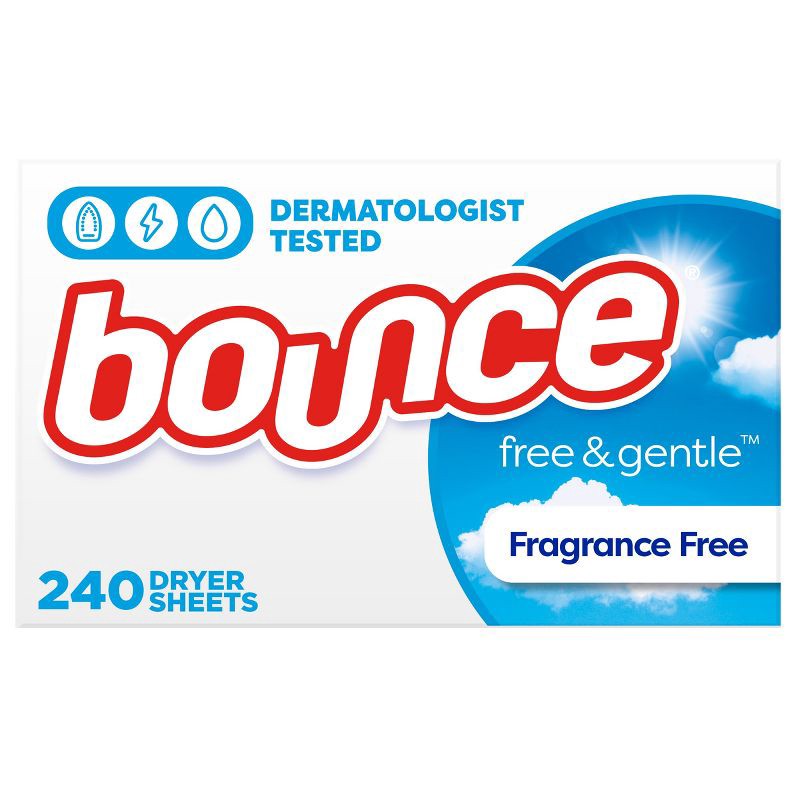 slide 17 of 17, Bounce Fabric Softener Sheets - Free & Gentle - 240ct, 240 ct