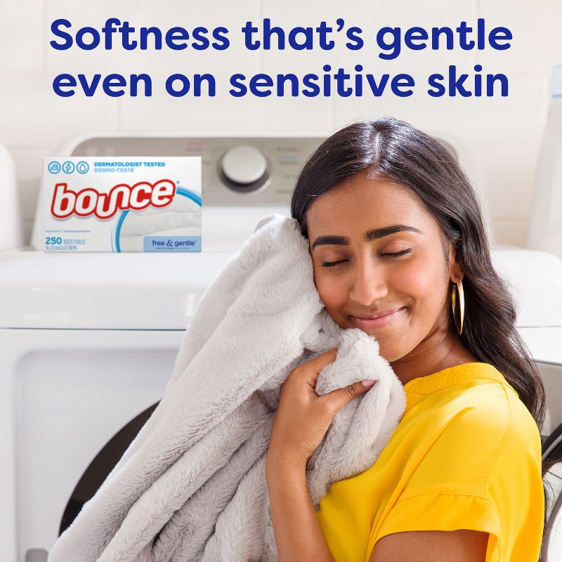 slide 10 of 17, Bounce Fabric Softener Sheets - Free & Gentle - 240ct, 240 ct