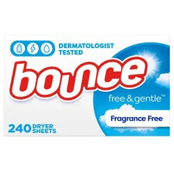 Bounce Fabric Softener Sheets - Free & Gentle - 240ct