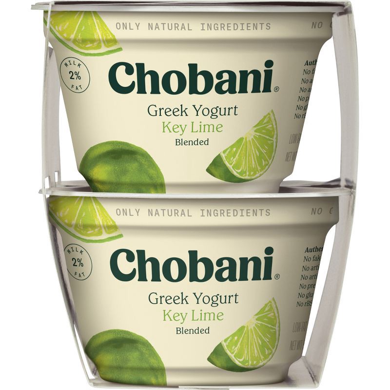 slide 2 of 7, Chobani Key Lime Blended Low-Fat Greek Yogurt - 4ct/5.3oz Cups, 4 ct; 5.3 oz