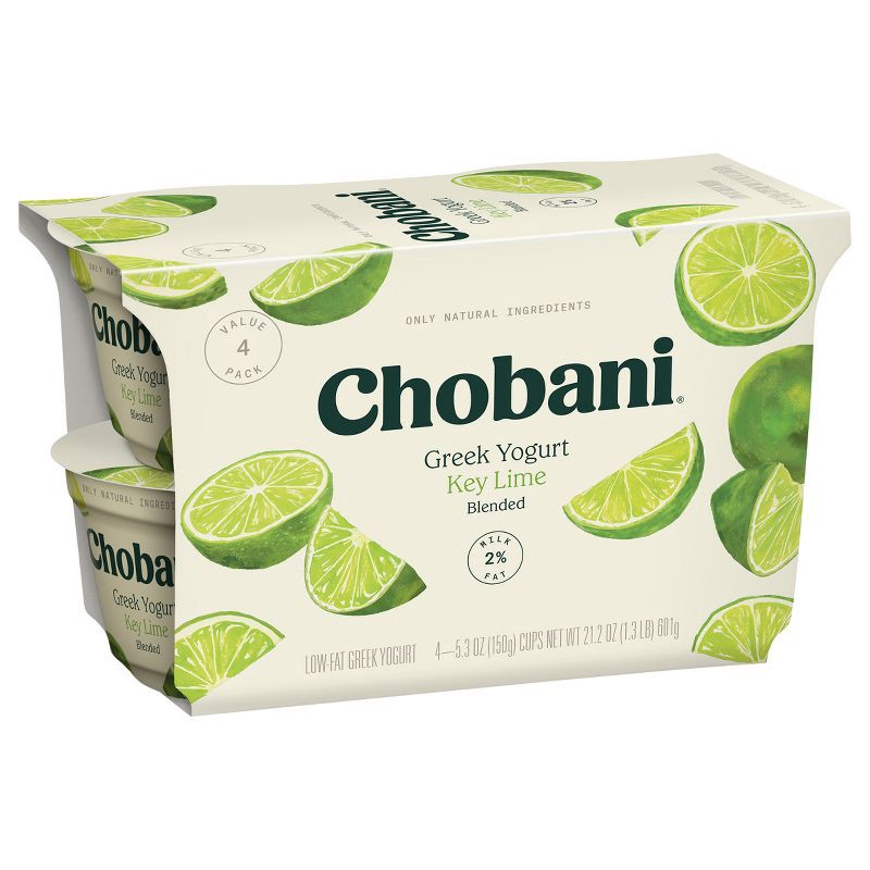 slide 7 of 7, Chobani Key Lime Blended Low-Fat Greek Yogurt - 4ct/5.3oz Cups, 4 ct; 5.3 oz