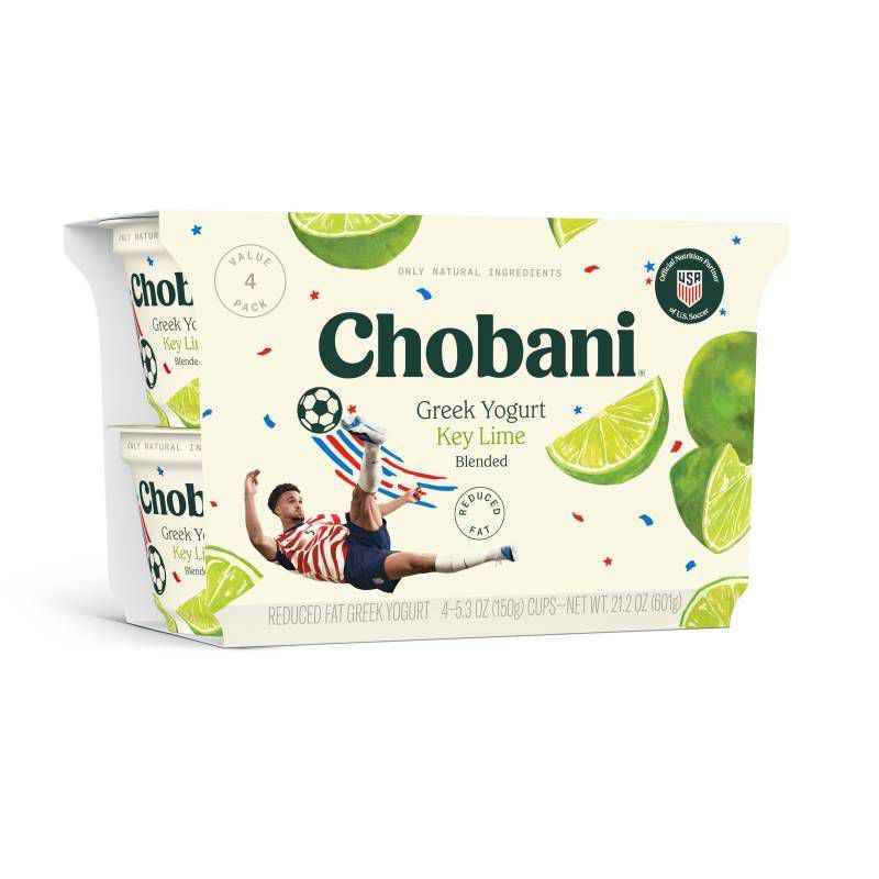 slide 1 of 7, Chobani Key Lime Blended Low-Fat Greek Yogurt - 11g Protein 4ct/5.3oz Cups, 11 gram, 4 ct, 5.3 oz