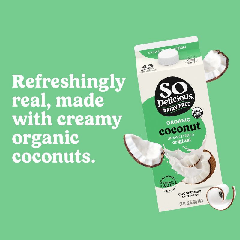 slide 3 of 11, So Delicious Organic Unsweetened Dairy-Free Coconutmilk - 0.5gal, 1/2 gal