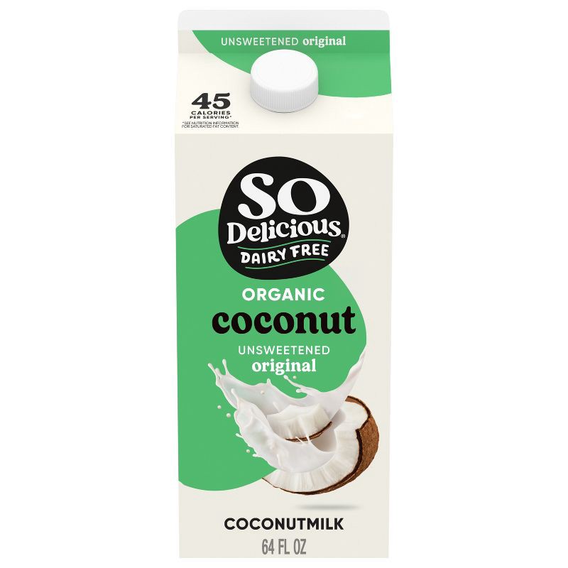 slide 1 of 11, So Delicious Organic Unsweetened Dairy-Free Coconutmilk - 0.5gal, 1/2 gal