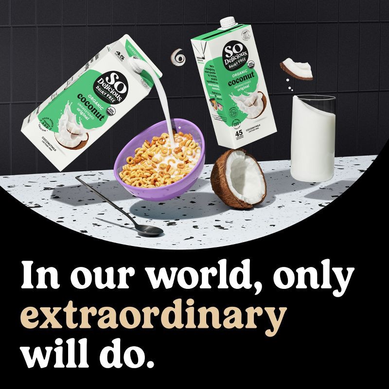 slide 5 of 11, So Delicious Organic Unsweetened Dairy-Free Coconutmilk - 0.5gal, 1/2 gal