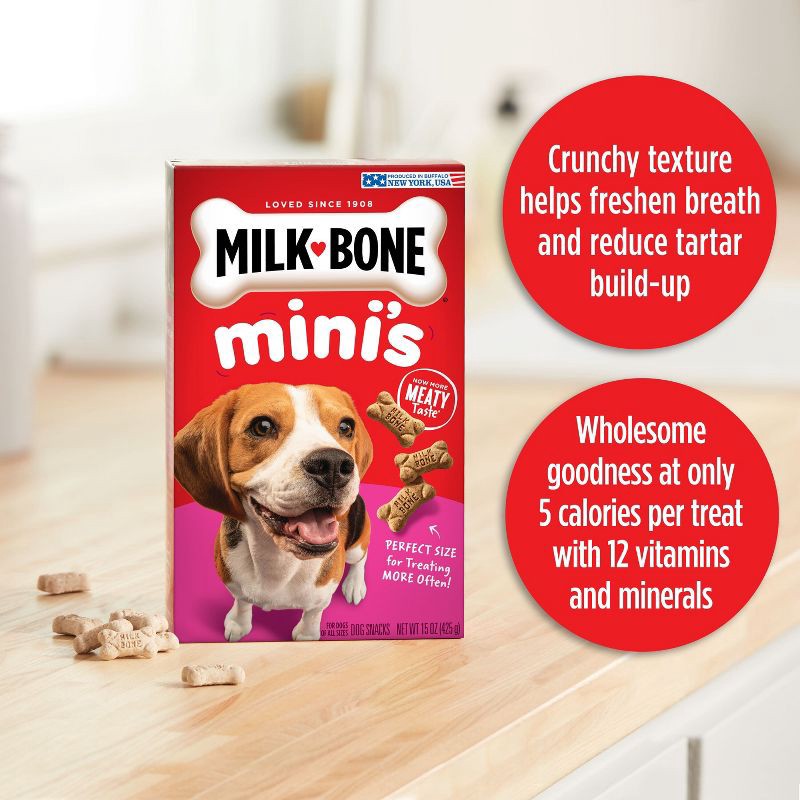 slide 3 of 5, Milk-Bone Original Mini Dry Dog Treats Biscuits Beef Flavor - 15oz, 15 oz