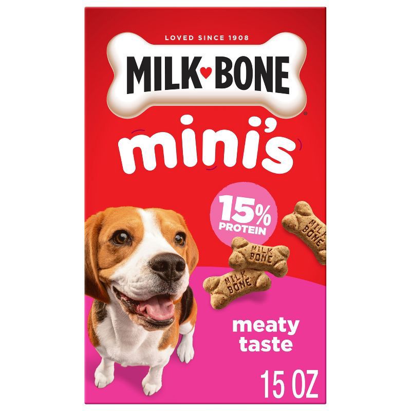 slide 1 of 10, Milk-Bone Crunchy Mini Original Beef Flavor Dog Treats - 15oz, 15 oz