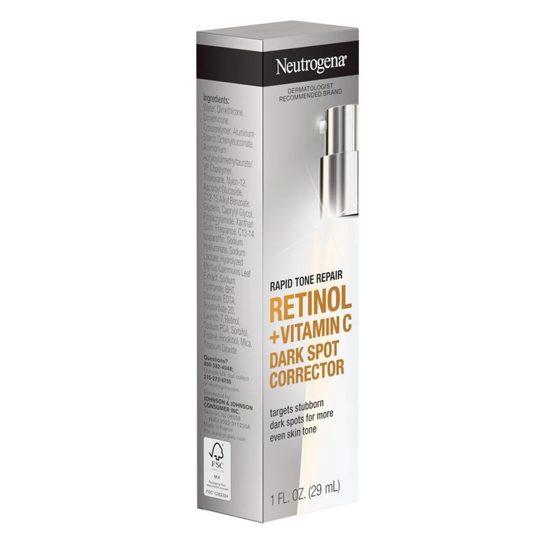 slide 6 of 9, Neutrogena Rapid Tone Repair Retinol + Vitamin C Dark Spot Corrector Face Serum - 1 oz, 1 oz