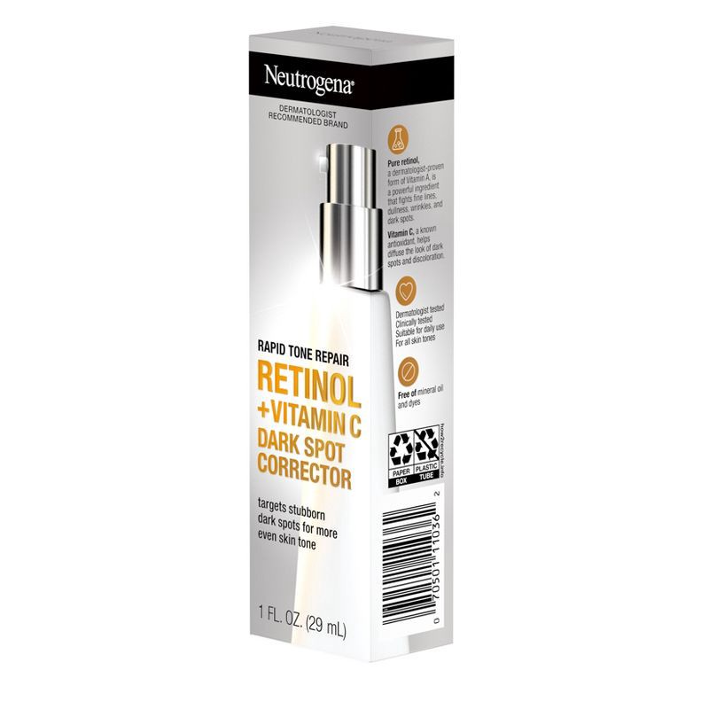 slide 7 of 9, Neutrogena Rapid Tone Repair Retinol + Vitamin C Dark Spot Corrector Face Serum - 1 oz, 1 oz
