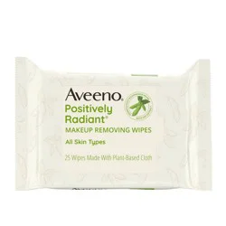 Aveeno Positively Radiant Oil-Free Makeup Removal Facial Wipes for All Skin Types - 25 ct