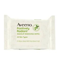 Aveeno Positively Radiant Oil-Free Makeup Removal Facial Wipes for All Skin Types - 25 ct
