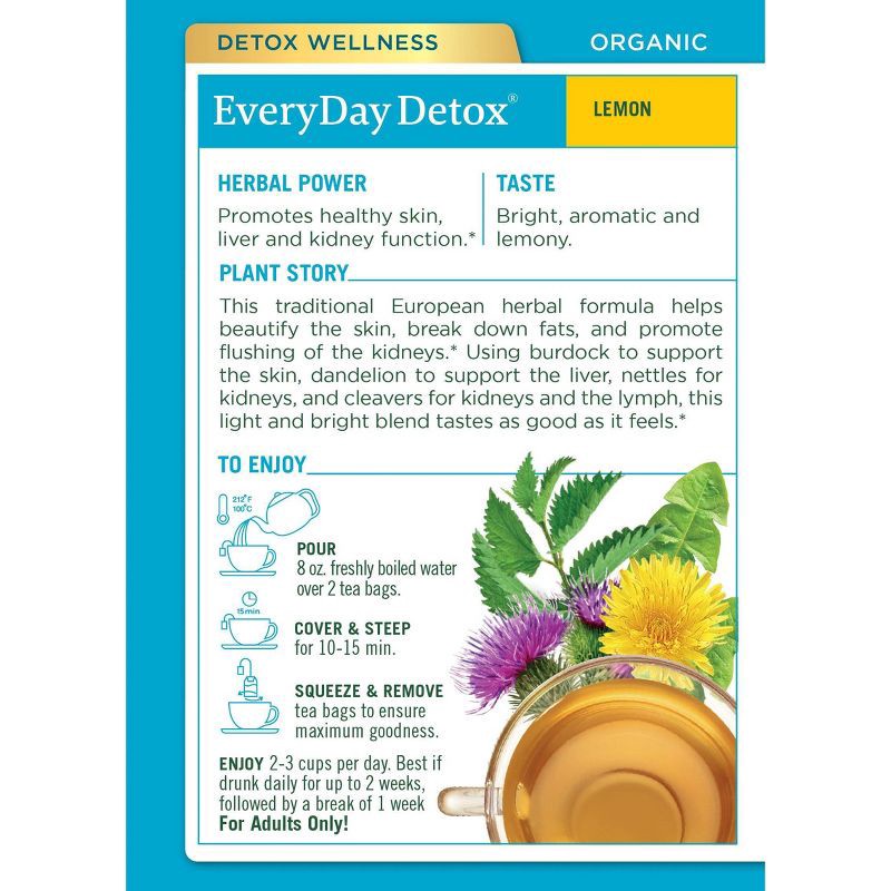 slide 2 of 7, Traditional Medicinals Organic EveryDay Detox Lemon Herbal Tea - 16ct, 16 ct