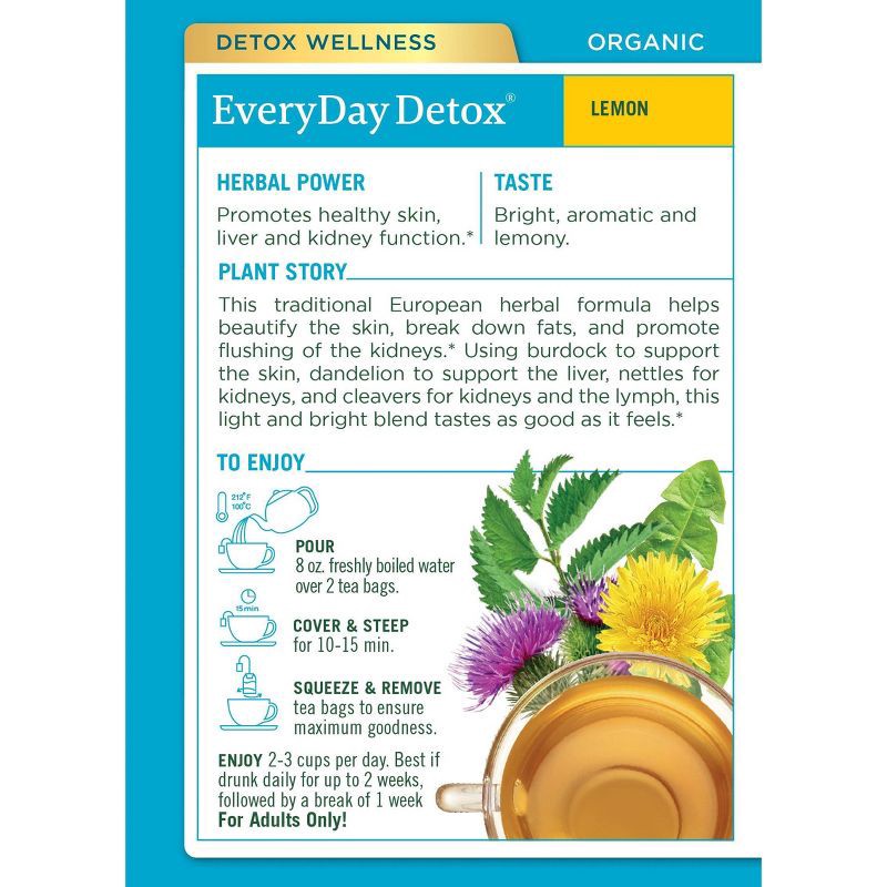 slide 2 of 7, Traditional Medicinals Organic EveryDay Detox Lemon Herbal Tea - 16ct, 16 ct