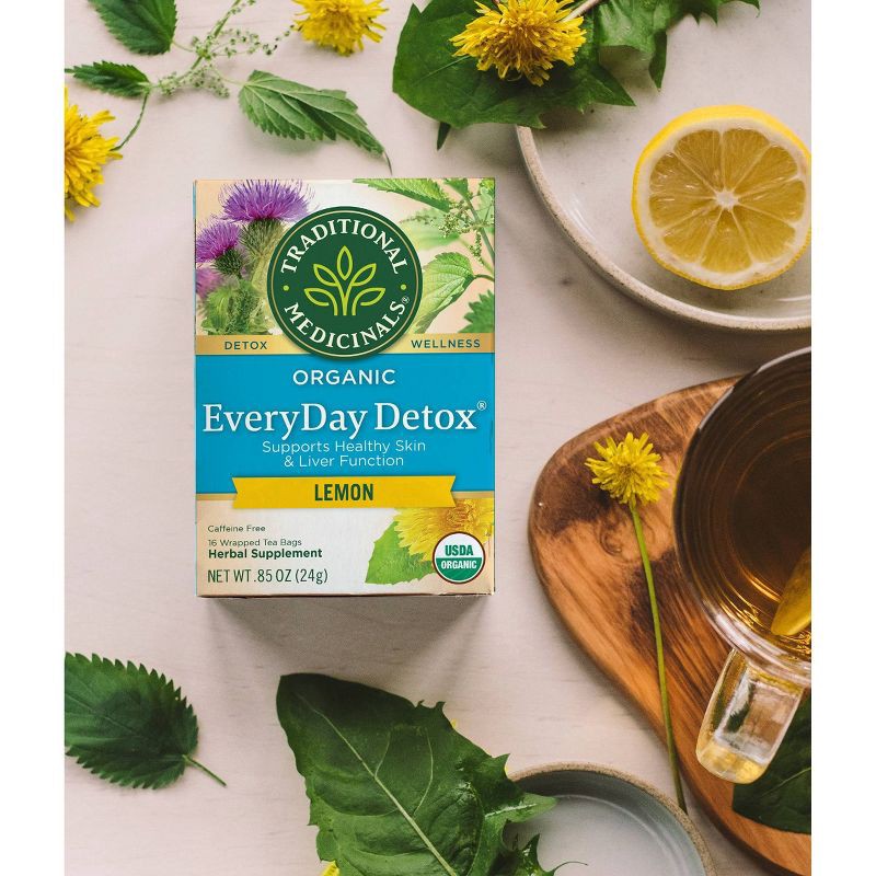 slide 6 of 7, Traditional Medicinals Organic EveryDay Detox Lemon Herbal Tea - 16ct, 16 ct